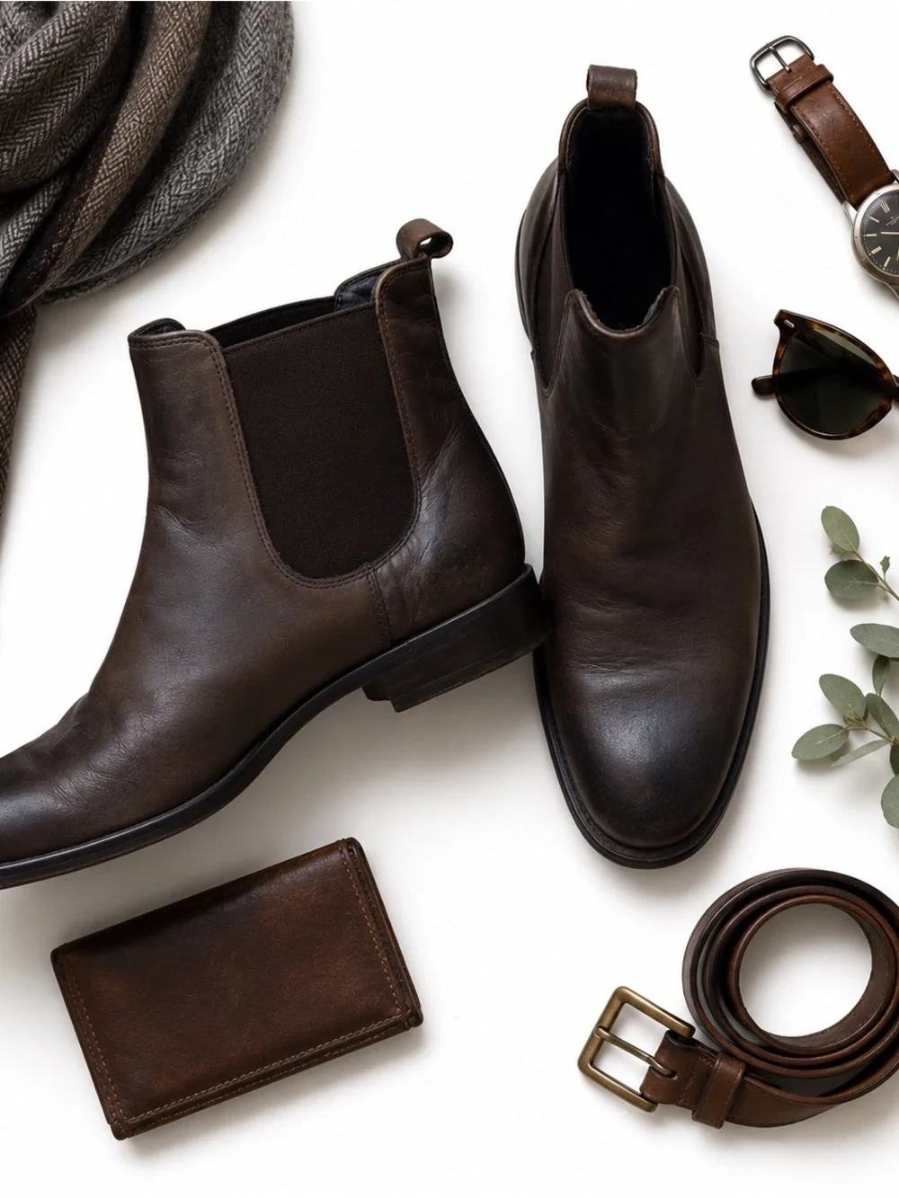 To Boot New York Brown Leather Chelsea Boots Men’s 8 Made in Italy Designer GUC